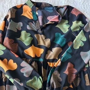 SHEIN Multicolor Leaf Print Top